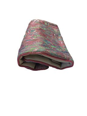 Vintage Jewelry Roll With Multicolor Metallic Print & Cream